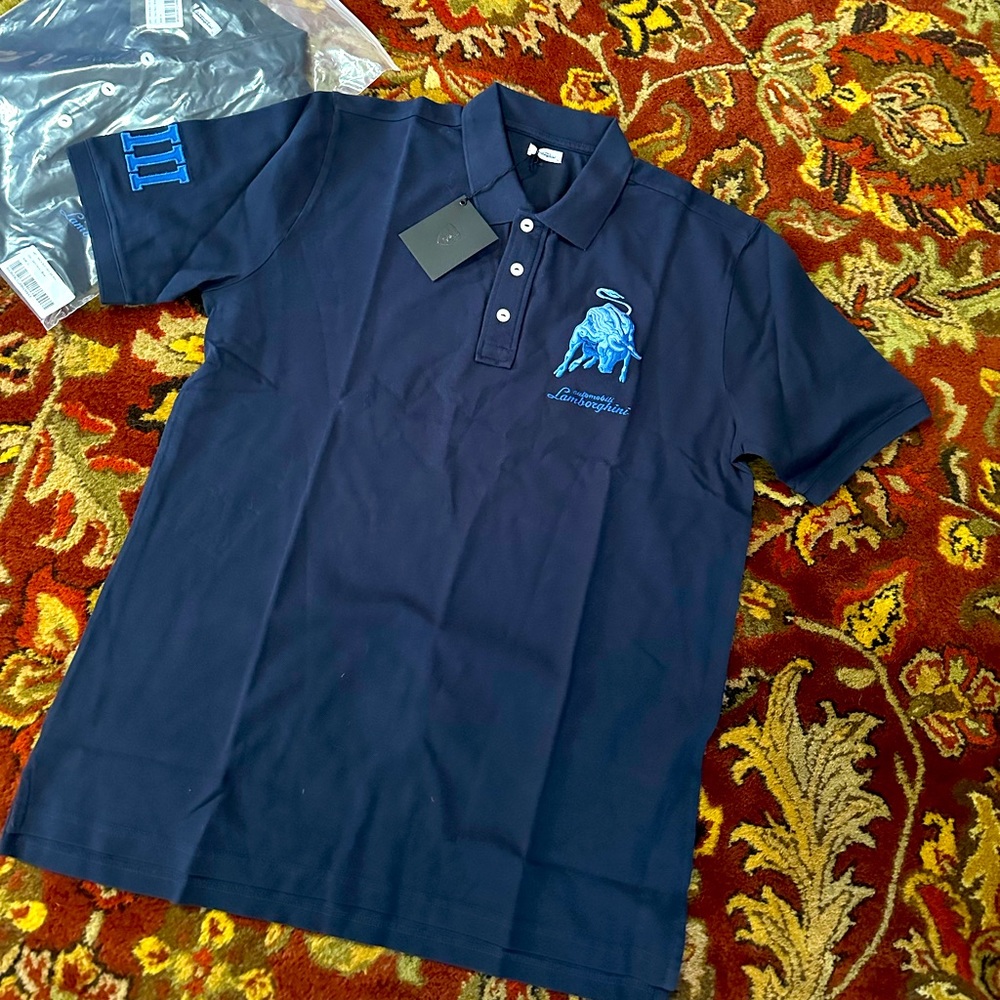 Mens new Authentic 100% Lamborghini  polo shirt,size XL fit L new with tag
